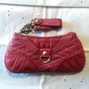 GUSTTO LEATHER WALLET WRISTLET COSMETIC CASE